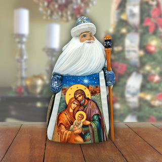Orthodox Nativity Santa Hand-Painted WOODCARVED Figurine by G. DeBrekht - Nativity Holiday Decor - 8209021