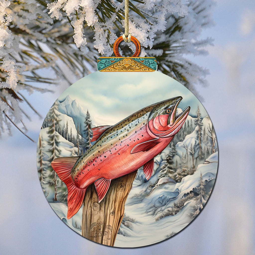 Alaskan Red Sockeye Wooden Ornaments by G.Debrekht - Wildlife Holiday Decor - 870047