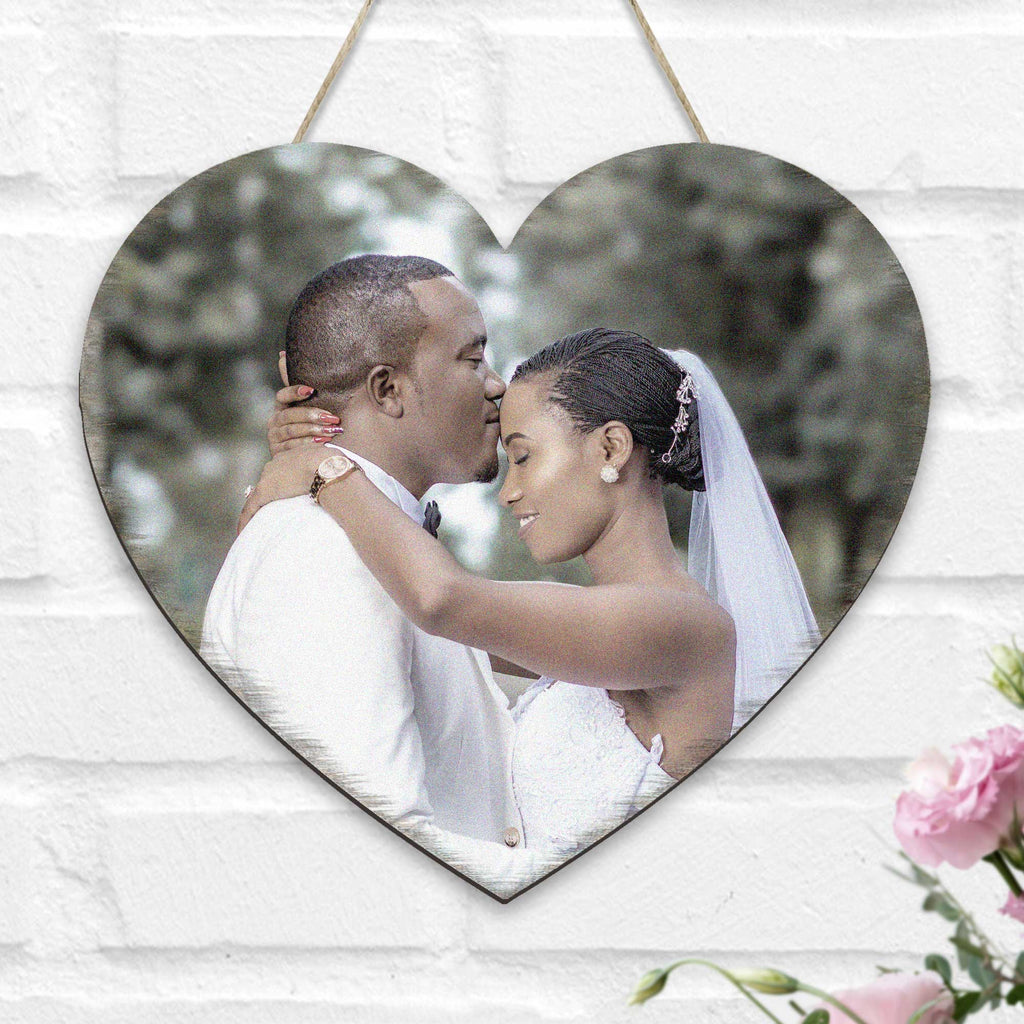 Personalized Gift Heart Photo - Custom Portrait on Wood