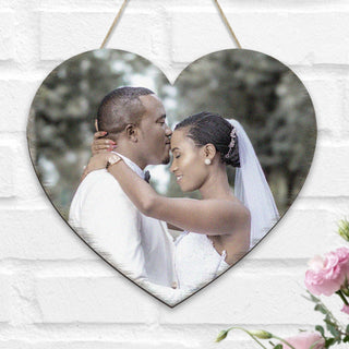 Personalized Gift Heart Photo - Custom Portrait on Wood