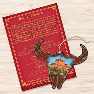 Buffalo Skull Wooden Ornaments by Nature Wonders - Wildlife Holiday Decor - 8198235