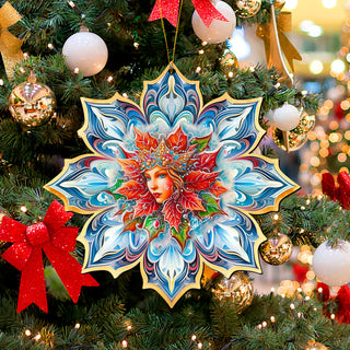 Snow Queen Snowflake Large Wooden Ornaments by G. Debrekht - Christmas Decor - 8688402M