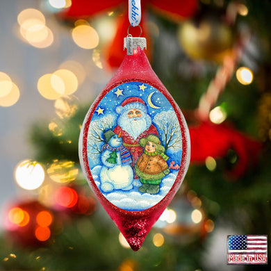 Snowy Friends Drop Glass Ornament by G. DeBrekht - Christmas Decor - 757-035