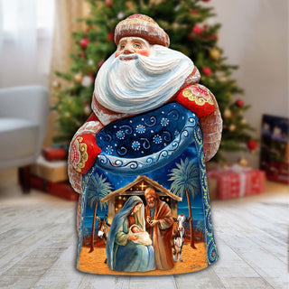 Born Under Bright Star Nativity Santa Hand-Painted WOODCARVED Masterpiece Figurine by G. DeBrekht - Nativity Holiday Decor - 8203019 *** PRE-ORDER - Handmade Just for You! ***