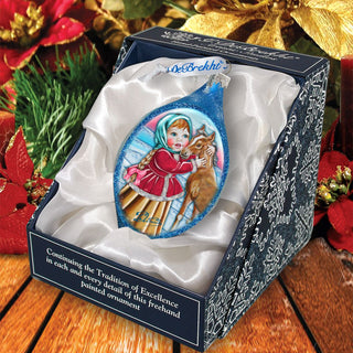 Girl with Horse Drop Glass Ornament by G. DeBrekht - Christmas Decor - 757-001