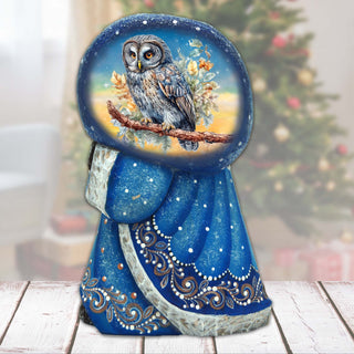Wise Owl Santa with Bag Hand-Painted WOODCARVED Masterpiece by G. DeBrekht - Christmas Decor - 8215563