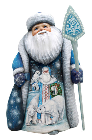 Father Frost and Arctic Animals Santa Hand-Painted WOODCARVED Masterpiece by G. DeBrekht - Christmas Decor - 821714-2