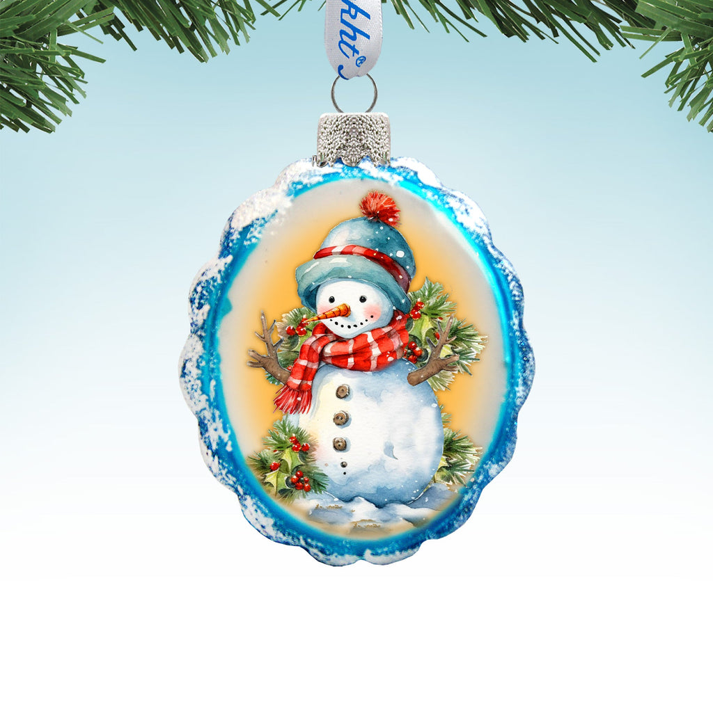 Snowman's Gift Mercury Glass Ornaments by G. Debrekht - Christmas Santa Snowman Decor - 776015
