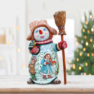 Mrs. Showgirl with Santa Hand-Painted WOODCARVED Masterpiece by G. DeBrekht - Christmas Santa Snowman Decor - 2821584 *** PRE-ORDER - Handmade Just for You! ***