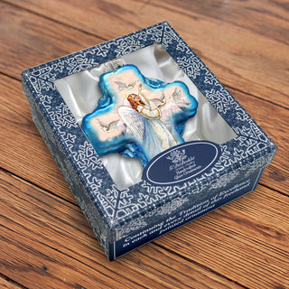 Guardian Angel Cross Glass Ornament Holiday by Debrekht 758-019