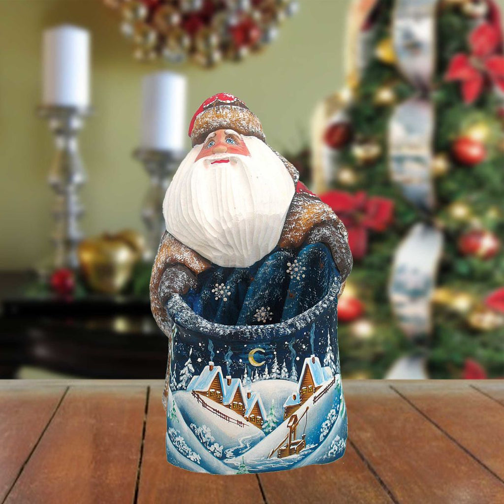 Starlight Yuletide Santa Hand-Painted WOODCARVED Masterpiece by G. DeBrekht - Christmas Decor - 8210751 *** PRE-ORDER - Handmade Just for You! ***