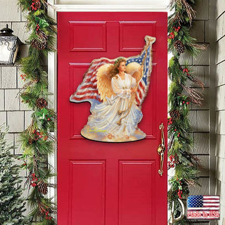 American Freedom Angel Holiday Door Decor by D. Gelsinger - American Christmas Decor - 8461021H-0107