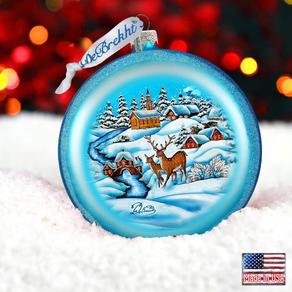 Winter landscape Glass Ornament by G. DeBrekht - Christmas Decor - 744-012