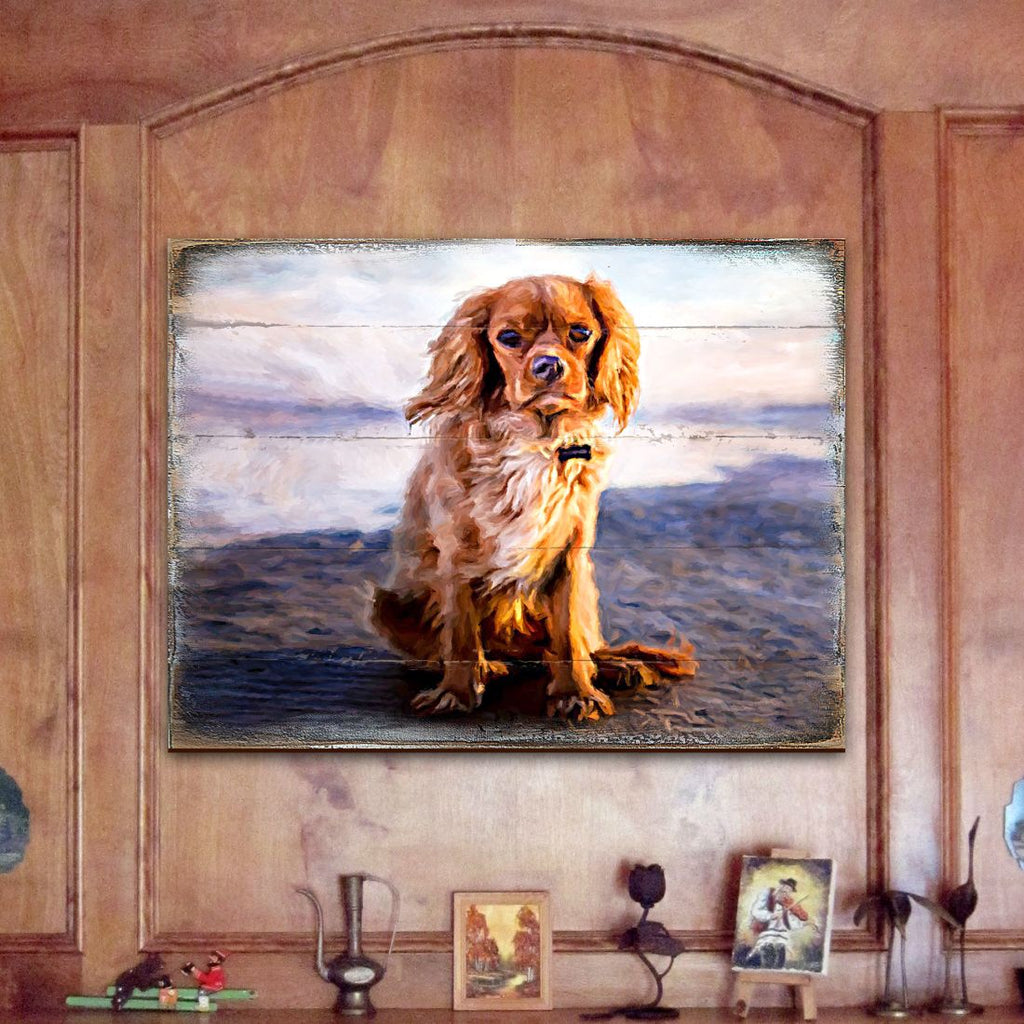 Alodie Small Dog Art Wooden Wall Art by Nature Wonders - Pets Dog and Cats Decor - 95345B