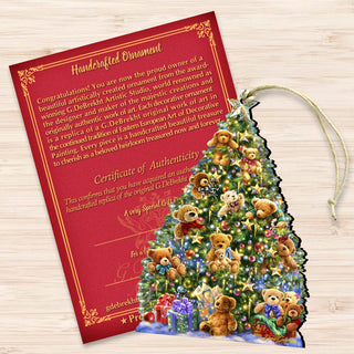 Teddy Bear Tree Wooden Ornaments by Gelsinger - Christmas Decor - 8161019-1101