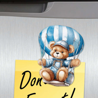 Aviator Teddy Bear Decorative Eco Wood Magnets Set of 6 by G. Debrekht - Christmas Decor - 8090010G-S6