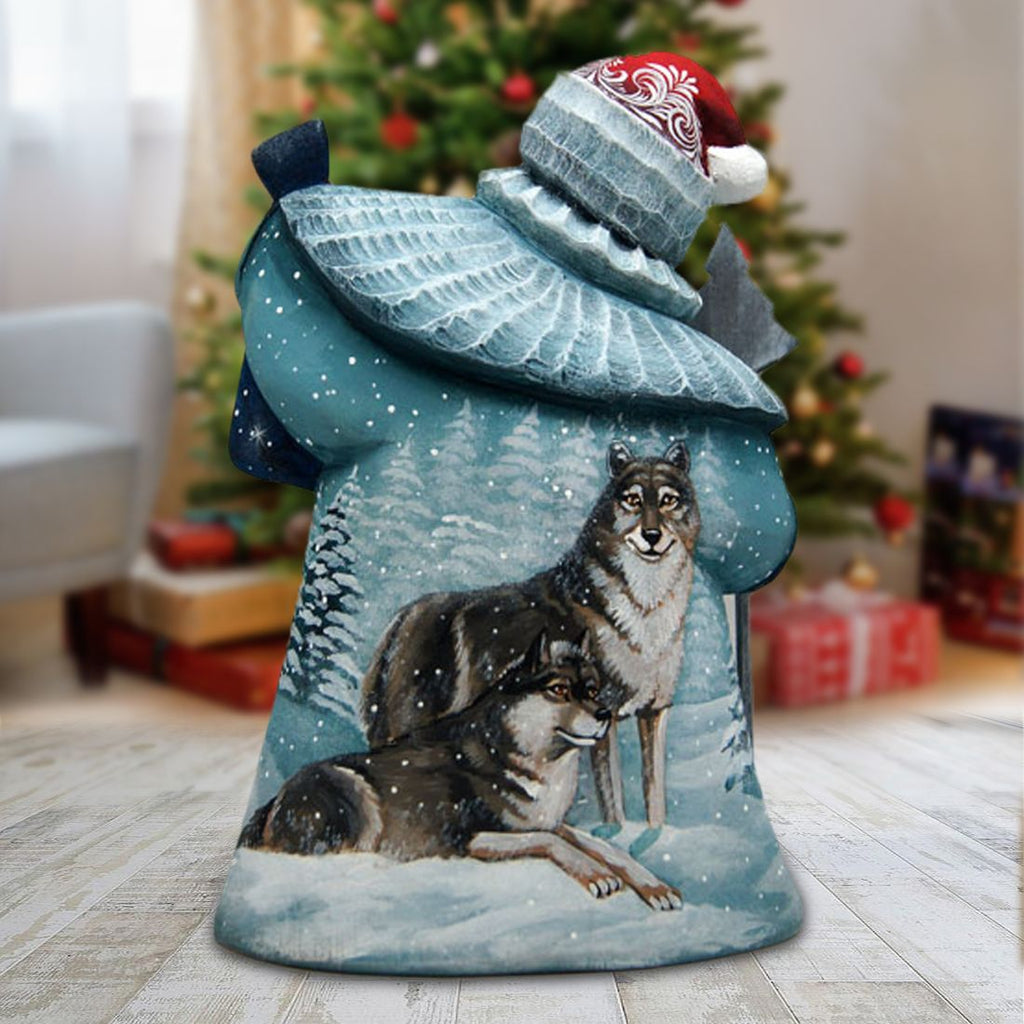 Wolves Village Santa Hand-Painted WOODCARVED Masterpiece by G. DeBrekht - Wildlife Holiday Decor - 821479 *** PRE-ORDER - Handmade Just for You! ***