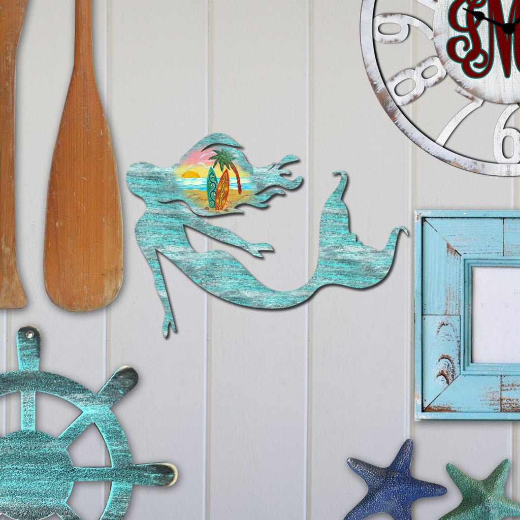 Mermaid Coastal Door Decor by G. DeBrekht - Coastal Holiday Decor - 8198514H