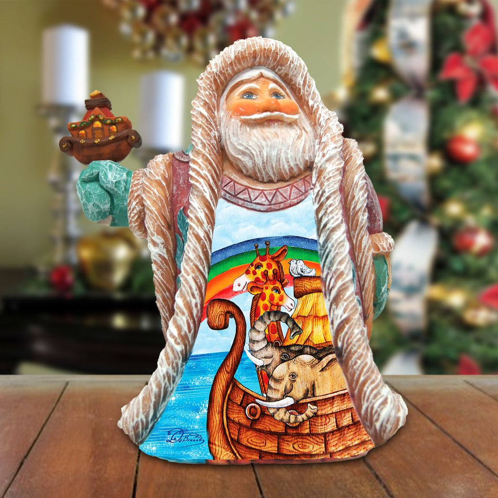 Noah's Ark Regal Santa Handcrafted Christmas Figurine - G. DeBrekht Christmas Santa Snowman Decor - 532332