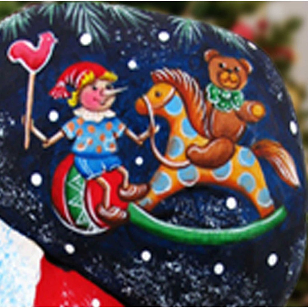 Kids and Rocking Santa Toy Hand-Painted WOODCARVED Masterpiece by G. DeBrekht - Wildlife Holiday Decor - 8215546 *** PRE-ORDER - Handmade Just for You! ***