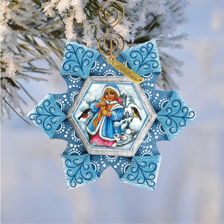 Snow Maiden Sculpted Hand-Painted Christmas Ornament by G. DeBrekht - Christmas Decor - 6102172