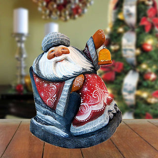 Santa Old World Seasons Greetings Hand-Painted WOODCARVED Figurine by G. DeBrekht - Nativity Holiday Decor - 8215752
