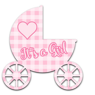 Its A Girl Wooden Ornaments Birthday Decor - Tree Ornament by G. DeBrekht - Christmas Decor - 8114045