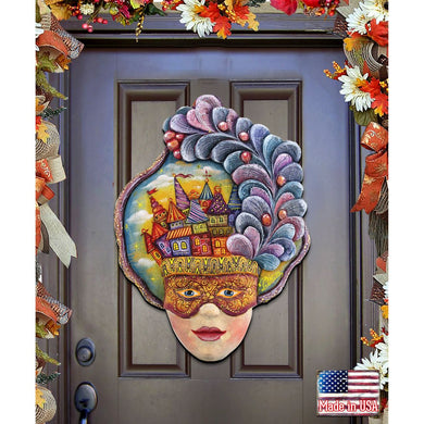 Carnival Mask Halloween  Door Decor by G. DeBrekht - Thanksgiving Halloween Decor - 8161038H