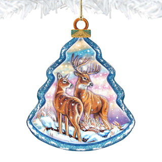 Deer's Family Wooden Ornaments - Tree Ornament by G. DeBrekht - Wildlife Holiday Decor - 8015217