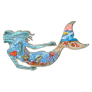 Rustic Coastal Mermaid Coastal Outdoor Decor by G. DeBrekht - Coastal Holiday Decor - 81985142F