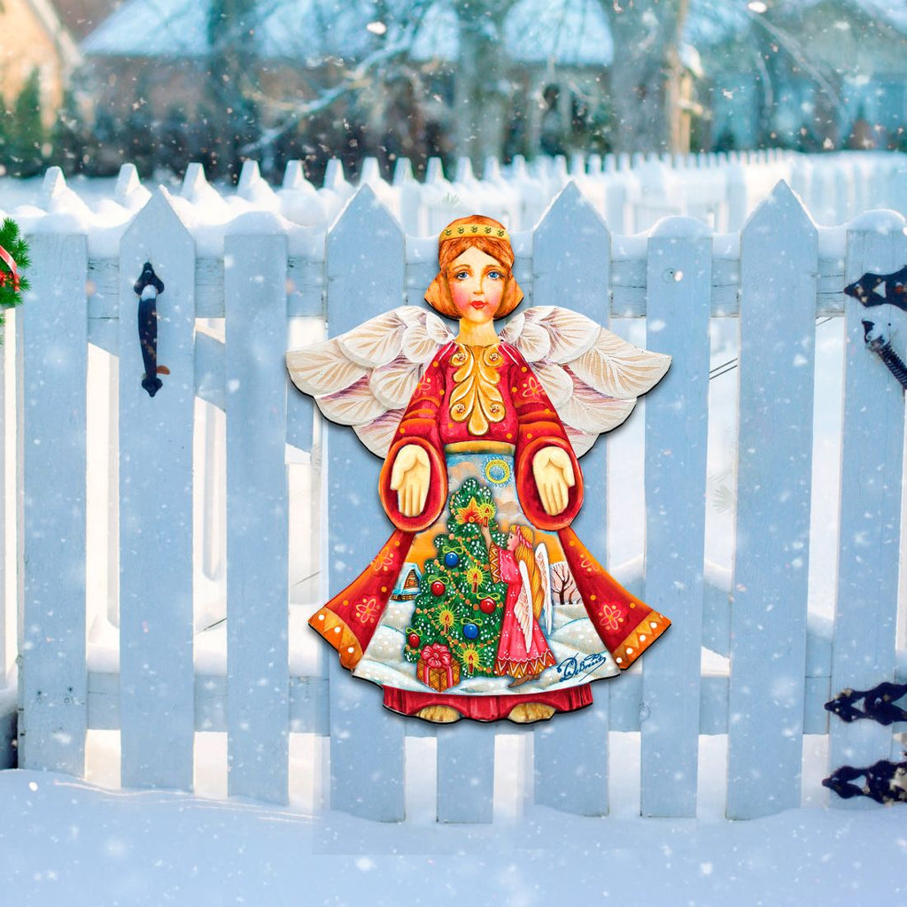 Christmas Tree Angel Nativity Door Decor by G. DeBrekht - Nativity Holiday Decor - 8154103H