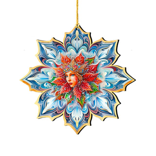 Snow Queen Snowflake Large Wooden Ornaments by G. Debrekht - Christmas Decor - 8688402M