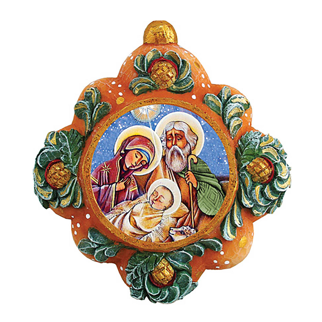 Nativity Sculpted Hand-Painted Christmas Ornament by G. DeBrekht - Nativity Holiday Decor - 61025122