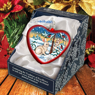 Bunny Play Glass Ornament by G. DeBrekht - Christmas Decor - 753-009