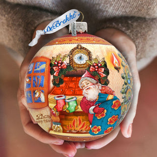 Christmas Night Ball Glass Ornament Limited Edition by G. DeBrekht - Christmas Santa Snowman Decor - 73851