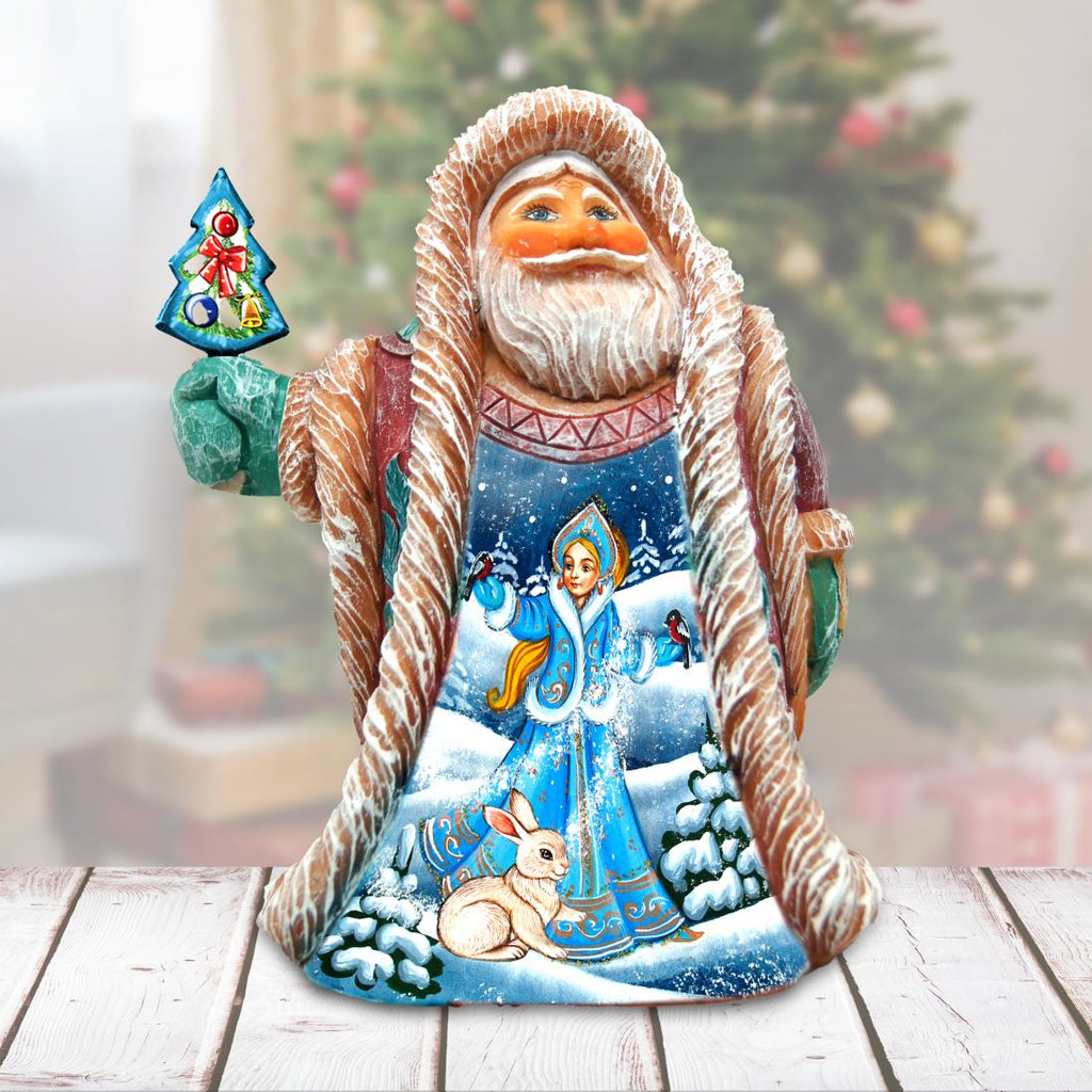 Snow Maiden Regal Santa Handcrafted Christmas Figurine - G. DeBrekht - Christmas Santa Snowman Decor - 532333