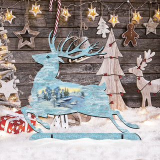 Prancing Deer Wildlife Outdoor Decor by G. DeBrekht - Wildlife Holiday Decor - 8198211-1F