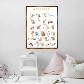 Animal Alphabet Art - Wooden Educational Art - Wall Decor - Homeschool Decor - Classroom Decor - Playroom Decor - Nursery Wall Art - Art For Kids - 310211