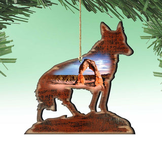 Coyote Wooden Ornaments by Nature Wonders - Wildlife Holiday Decor - 8198160