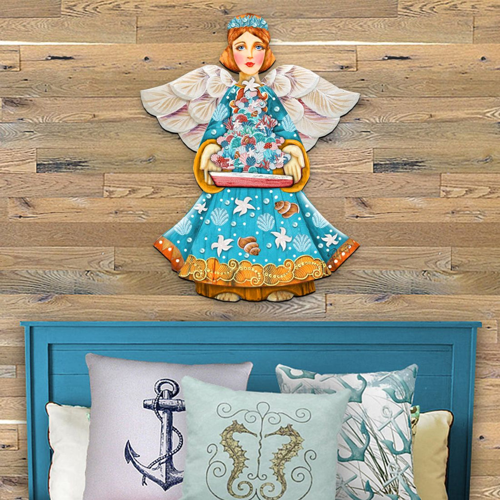 Christmas Tree Boat Guardian Door Decor by G. DeBrekht - Coastal Holiday Decor - 8152724-3H