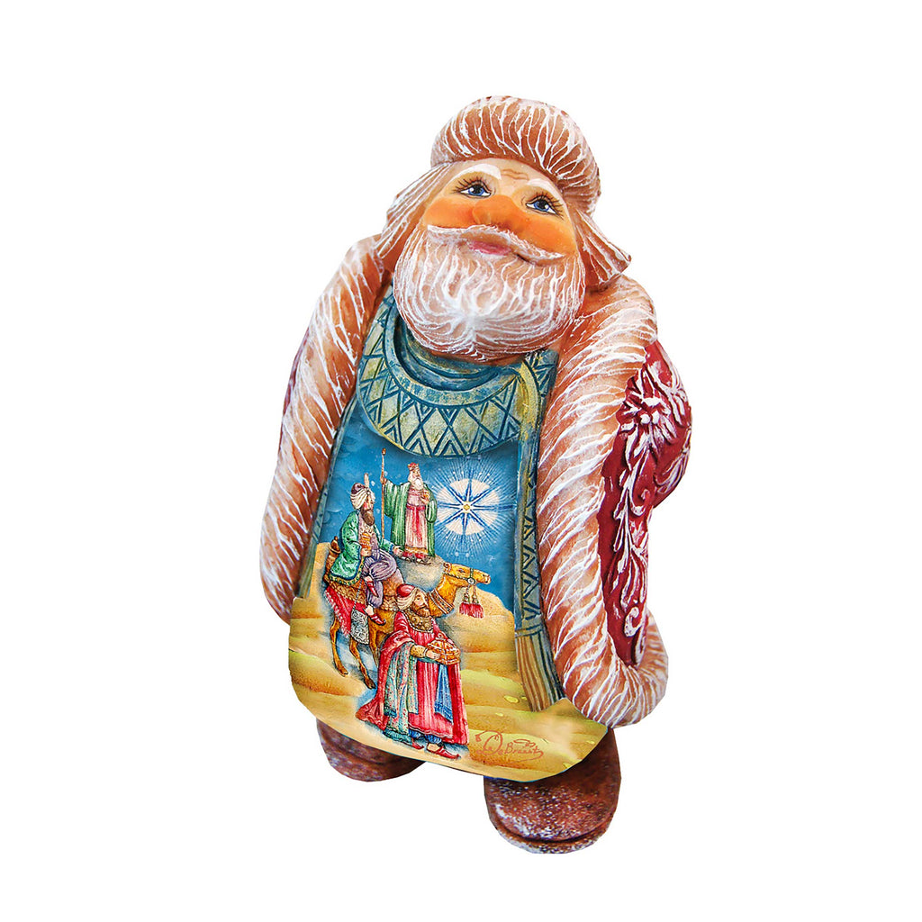 Three Kings Santa Handcrafted Christmas Figurine - G. DeBrekht - Christmas Santa Snowman Decor - 534524