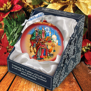 a christmas ornament in a box on a table