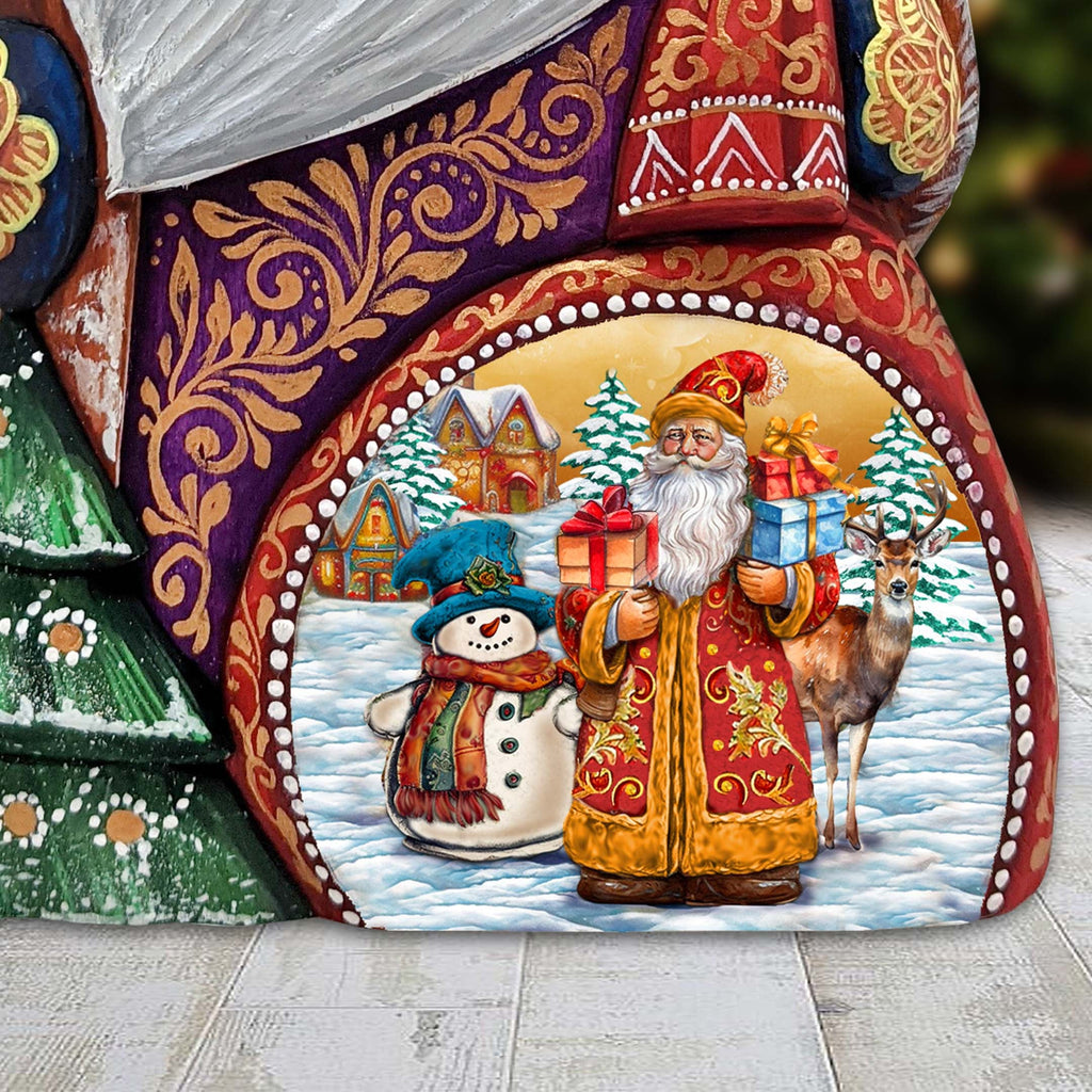 Merry Christmas Santa Hand-Painted WOODCARVED Masterpiece Figurine by G. DeBrekht - Christmas Decor - 8206020
