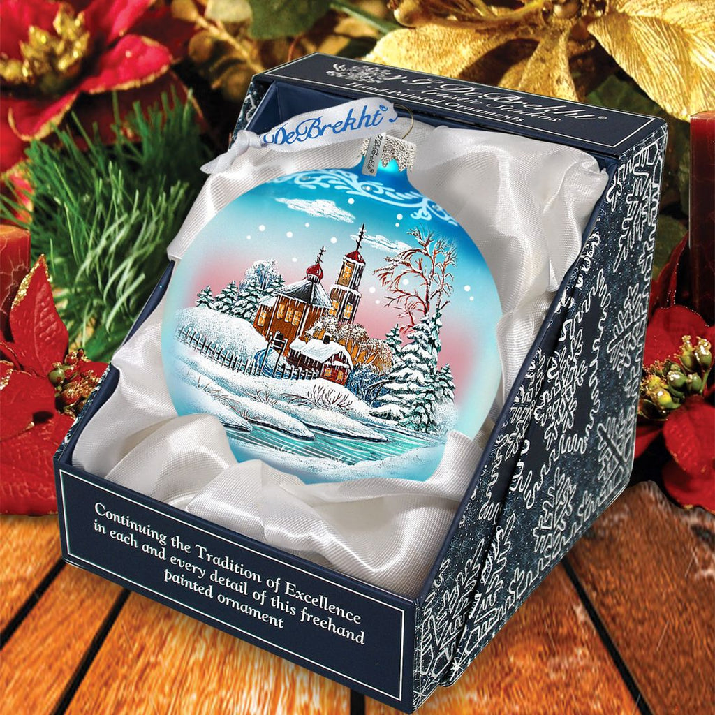 Village Ball Glass Ornament by G. DeBrekht - Christmas Decor - 73118