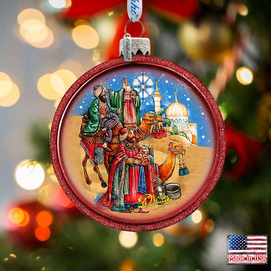Three Kings Glass Ornament by G. DeBrekht - Nativity Holiday Decor - 73551C