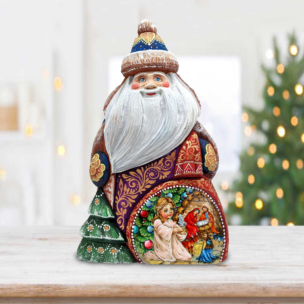 Santa Christmas Miracle Hand-Painted WOODCARVED Masterpiece Figurine by G. DeBrekht - Christmas Decor - 8206016