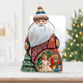 Santa Christmas Miracle Hand-Painted WOODCARVED Masterpiece Figurine by G. DeBrekht - Christmas Decor - 8206016