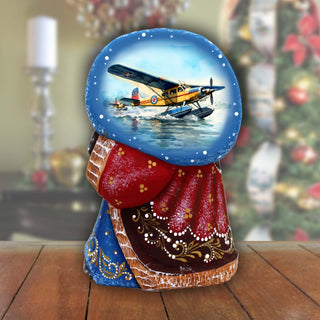 Airplane Santa with Bag Hand-Painted WOODCARVED Masterpiece by G. DeBrekht - Christmas Decor - 8215564