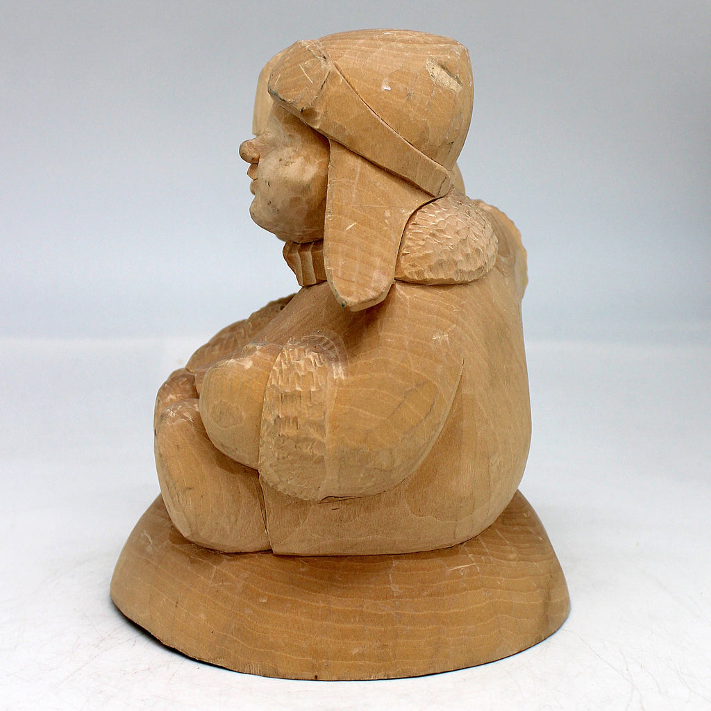 Brother and Sister - Wood-Carved Figurine 5 x 5 x 6 Limited Edition by GDeBrekht - Nature Wood Carving