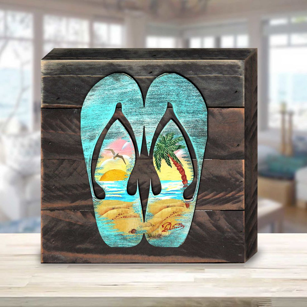 Coastal Sandals Wooden Decor by G. DeBrekht - Coastal Holiday Decor - 8198523B
